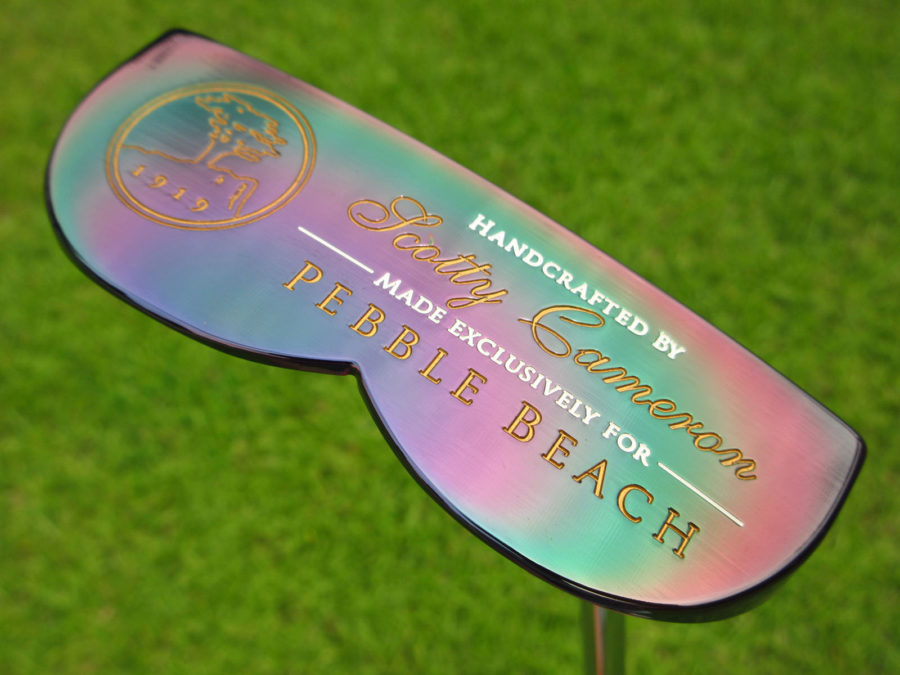 scotty cameron limited release 2007 black pearl "made for pebble beach" circa 2 putter golf club with grip in plastic
