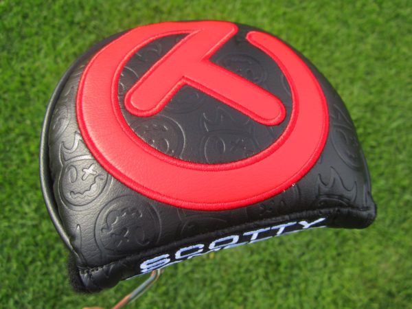 scotty cameron tour only black and red hot head harry industrial circle t mid round putter headcover