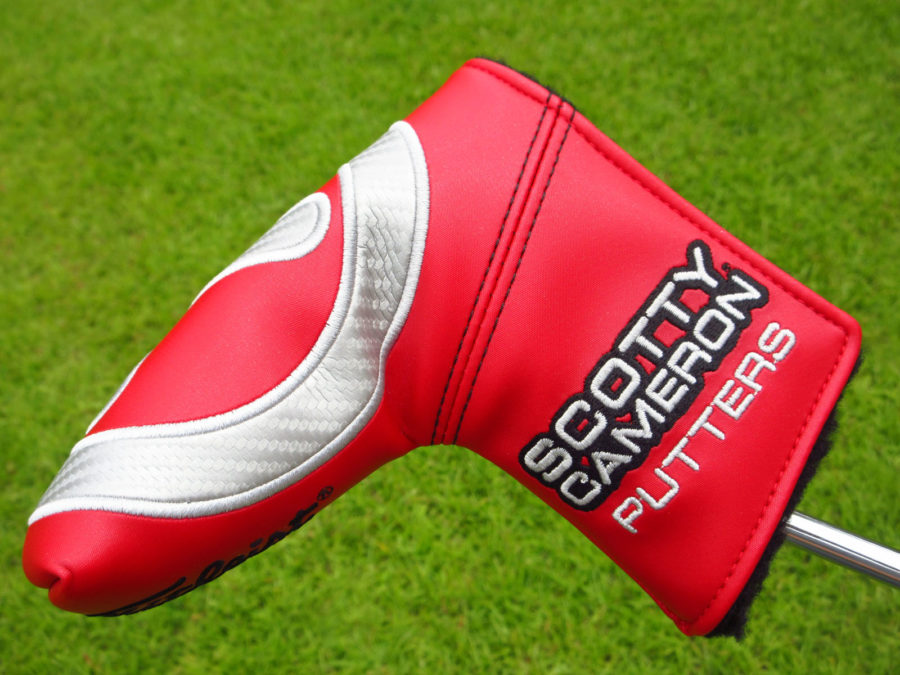 scotty cameron tour only red and silver carbon rush industrial circle t blade putter headcover